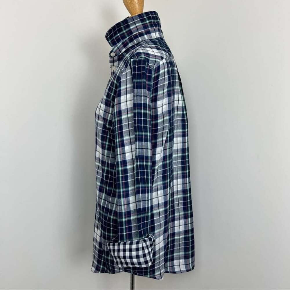 Banana Republic Soft Wash Plaid Blue White Red Collar Shirt Size Small - Picture 3 of 10